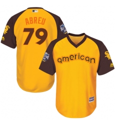 Youth Majestic Chicago White Sox #79 Jose Abreu Authentic Yellow 2016 All-Star American League BP Cool Base MLB Jersey