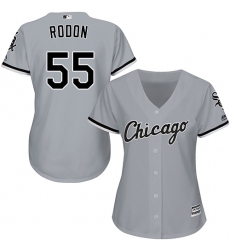 Women's Majestic Chicago White Sox #55 Carlos Rodon Replica Grey Road Cool Base MLB Jersey