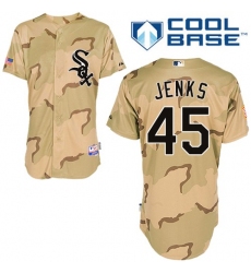 Men's Majestic Chicago White Sox #45 Bobby Jenks Authentic Camouflage Cool Base MLB Jersey