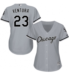 Women's Majestic Chicago White Sox #23 Robin Ventura Replica Grey Road Cool Base MLB Jersey