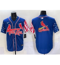 Men's St. Louis Cardinals Team Big Logo Royal Independence Day Vapor Premier Limited Stitched Baseball Jersey