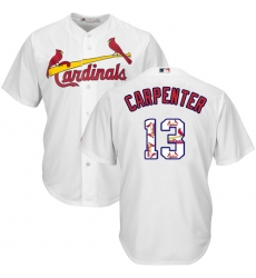 Men's Majestic St. Louis Cardinals #13 Matt Carpenter Authentic White Team Logo Fashion Cool Base MLB Jersey