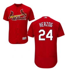 Men's Majestic St. Louis Cardinals #24 Whitey Herzog Red Alternate Flex Base Authentic Collection MLB Jersey