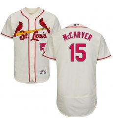 Men's Majestic St. Louis Cardinals #15 Tim McCarver Cream Alternate Flex Base Authentic Collection MLB Jersey