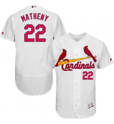 Men's Majestic St. Louis Cardinals #22 Mike Matheny White Home Flex Base Authentic Collection MLB Jersey