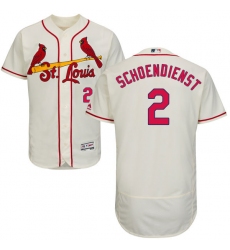 Men's Majestic St. Louis Cardinals #2 Red Schoendienst Cream Alternate Flex Base Authentic Collection MLB Jersey