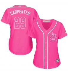 Women's Majestic St. Louis Cardinals #29 Chris Carpenter Authentic Pink Fashion Cool Base MLB Jersey