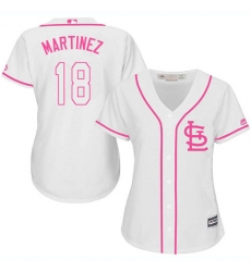 Women's Majestic St. Louis Cardinals #18 Carlos Martinez Replica White Fashion Cool Base MLB Jersey