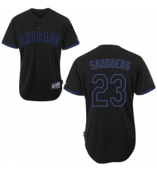 Men's Majestic Chicago Cubs #23 Ryne Sandberg Authentic Black Fashion MLB Jersey