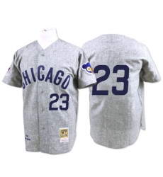 Men's Mitchell and Ness Chicago Cubs #23 Ryne Sandberg Replica Grey 1969 Throwback MLB Jersey