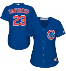 Women's Majestic Chicago Cubs #23 Ryne Sandberg Authentic Royal Blue Alternate MLB Jersey