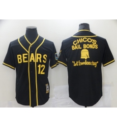 Bad News Bears #12 Chico's Bail Black Bonds - Let Freedom Ring Button-Down Baseball Jersey