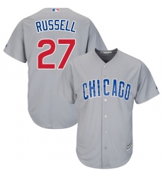 Youth Majestic Chicago Cubs #27 Addison Russell Authentic Grey Road Cool Base MLB Jersey