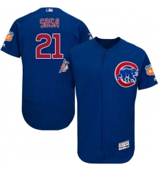 Men's Majestic Chicago Cubs #21 Sammy Sosa Royal Blue Alternate Flex Base Authentic Collection MLB Jersey