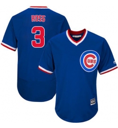 Men's Majestic Chicago Cubs #3 David Ross Royal Blue Cooperstown Flexbase Authentic Collection MLB Jersey