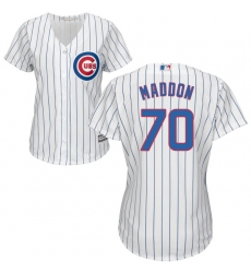 Women's Majestic Chicago Cubs #70 Joe Maddon Authentic White Home Cool Base MLB Jersey