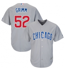 Youth Majestic Chicago Cubs #52 Justin Grimm Replica Grey Road Cool Base MLB Jersey