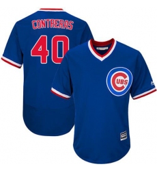 Men's Majestic Chicago Cubs #40 Willson Contreras Royal Blue Cooperstown Flexbase Authentic Collection MLB Jersey