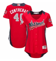 Women's Majestic Chicago Cubs #40 Willson Contreras Game Red National League 2018 MLB All-Star MLB Jersey