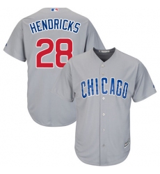 Youth Majestic Chicago Cubs #28 Kyle Hendricks Replica Grey Road Cool Base MLB Jersey