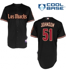 Men's Majestic Arizona Diamondbacks #51 Randy Johnson Authentic Black Cool Base MLB Jersey