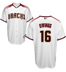 Men's Majestic Arizona Diamondbacks #16 Chris Owings Authentic White Home Cool Base MLB Jersey