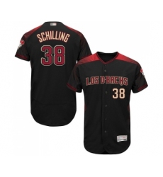 Men's Arizona Diamondbacks #38 Curt Schilling Black Alternate Authentic Collection Flex Base Baseball Jersey