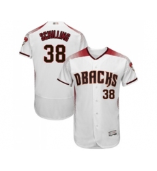 Men's Arizona Diamondbacks #38 Curt Schilling White Home Authentic Collection Flex Base Baseball Jersey