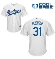 Women's Majestic Los Angeles Dodgers #31 Joc Pederson Authentic White Home Cool Base MLB Jersey