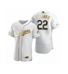 Men's Los Angeles Dodgers #22 Clayton Kershaw Nike White Authentic Golden Edition Jersey