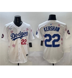 Men's Los Angeles Dodgers #22 Clayton Kershaw White 2025 Tokyo Series Limited Stitched Baseball Jersey