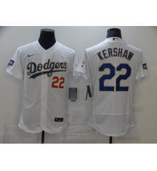 Men's Nike Los Angeles Dodgers #22 Clayton Kershaw White World Series Champions Authentic Jersey
