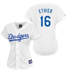 Women's Majestic Los Angeles Dodgers #16 Andre Ethier Authentic White MLB Jersey