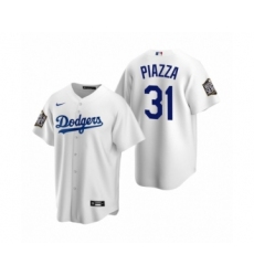 Men's Los Angeles Dodgers #31 Mike Piazza White 2020 World Series Replica Jersey