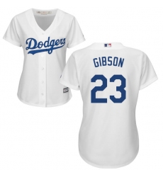 Women's Majestic Los Angeles Dodgers #23 Kirk Gibson Authentic White Home Cool Base MLB Jersey