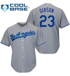 Youth Majestic Los Angeles Dodgers #23 Kirk Gibson Authentic Grey Road Cool Base MLB Jersey