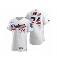 Men's Kenley Jansen #74 Los Angeles Dodgers White 2020 Stars & Stripes 4th of July Jersey