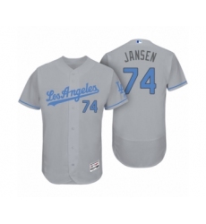 Men's Los Angeles Dodgers #74 Kenley Jansen Gray 2017 Fathers Day Flex Base Jersey
