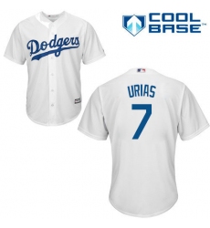 Youth Majestic Los Angeles Dodgers #7 Julio Urias Authentic White Home Cool Base MLB Jersey