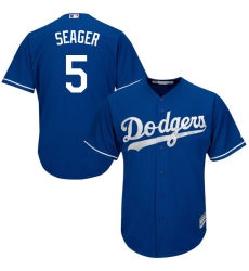 Youth Majestic Los Angeles Dodgers #5 Corey Seager Authentic Royal Blue Alternate Cool Base MLB Jersey