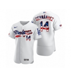 Men's Enrique Hernandez #14 Los Angeles Dodgers White 2020 Stars & Stripes 4th of July Jersey
