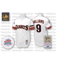 Men's Mitchell and Ness San Francisco Giants #9 Matt Williams Authentic White Throwback MLB Jersey