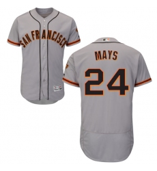 Men's Majestic San Francisco Giants #24 Willie Mays Grey Road Flex Base Authentic Collection MLB Jersey