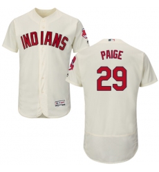 Men's Majestic Cleveland Indians #29 Satchel Paige Cream Alternate Flex Base Authentic Collection MLB Jersey