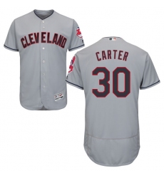 Men's Majestic Cleveland Indians #30 Joe Carter Grey Road Flex Base Authentic Collection MLB Jersey