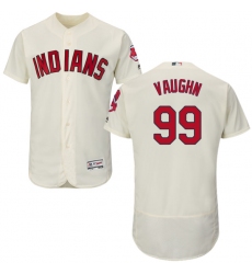 Men's Majestic Cleveland Indians #99 Ricky Vaughn Cream Alternate Flex Base Authentic Collection MLB Jersey