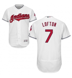 Men's Majestic Cleveland Indians #7 Kenny Lofton White Home Flex Base Authentic Collection MLB Jersey