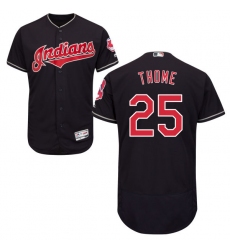 Men's Majestic Cleveland Indians #25 Jim Thome Navy Blue Alternate Flex Base Authentic Collection MLB Jersey