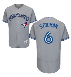 Men's Majestic Toronto Blue Jays #6 Marcus Stroman Grey Road Flex Base Authentic Collection MLB Jersey