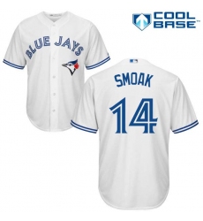 Youth Majestic Toronto Blue Jays #14 Justin Smoak Authentic White Home MLB Jersey